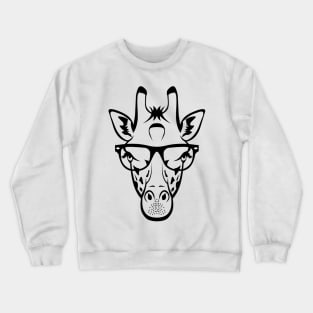 Giraffe Tallest Funny Animal With Trendy Glasses In Safari Crewneck Sweatshirt